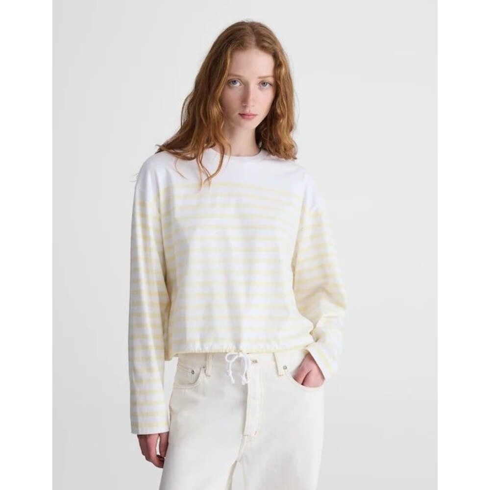 NWT Madewell The Perfect Tie-Waist Tee Allday Jersey Sheer Pineapple Size Large